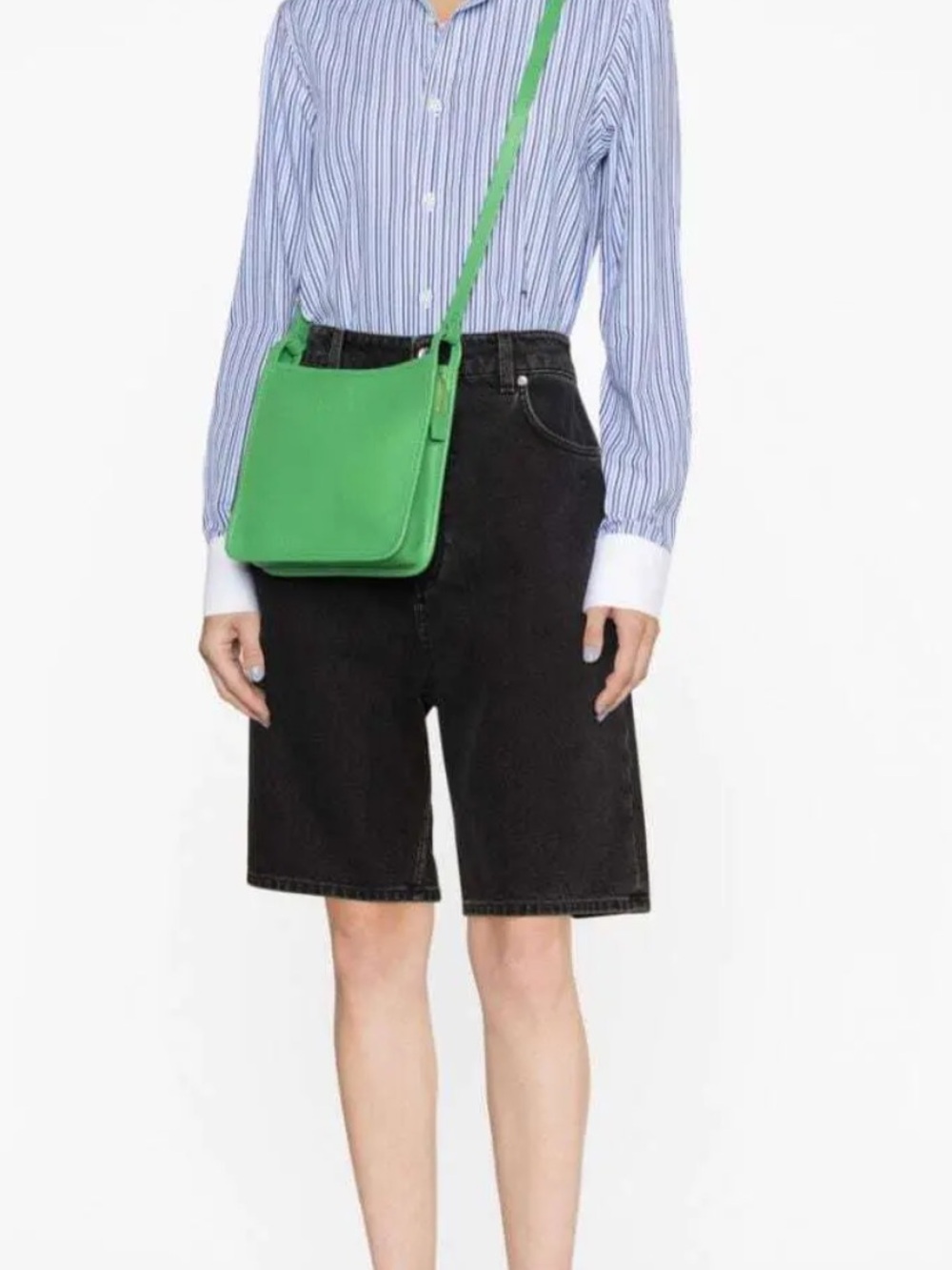 NWOT Longchamp Small Le Foulonne Leather Crossbody Bag in green